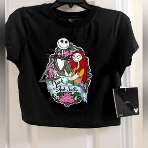 Disney Nightmare Before Christmas Girls Size XL 14/16 Short Sleeve Crop Top